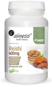 Reishi 400mg Vege Aliness, 90 kaps. Krótki termin: 01,2026