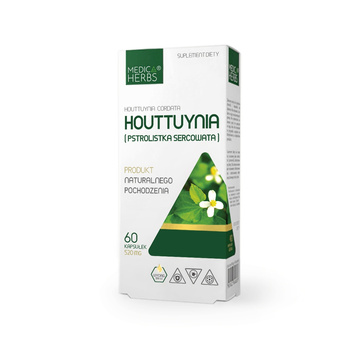 Houttuynia (Pstrolistka Sercowata) Medica Herbs, 60 kapsułek.
