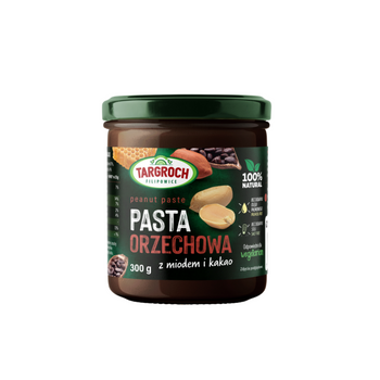 Pasta orzechowa + miód + kakao Targroch, 300g Krótki termin: 14,11,2025