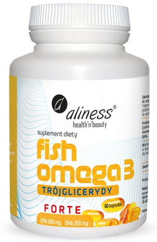 Fish Omega 3 FORTE Trójglicerydy 500/250mg Aliness, 60 kapsułek