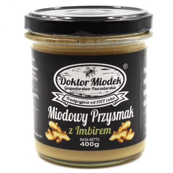 Miodowy Przysmak z imbirem Doktor Miodek, 400g Data ważności: 04.02.2025r.
