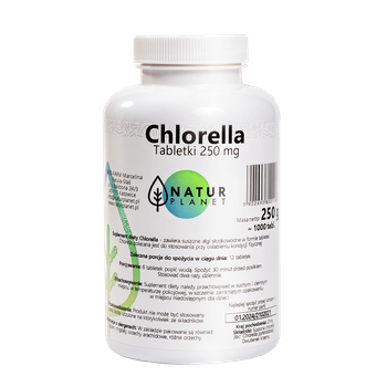 Chlorella w tabletkach Natur Planet, 125 g