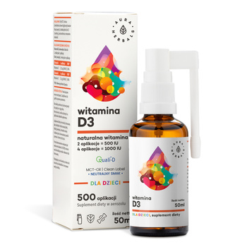 Witamina D3 dla dzieci, MCT Aura Herbals, 50 ml