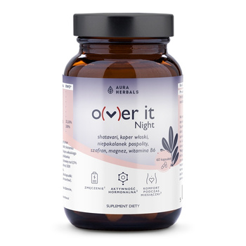 Over It Night, komfort podczas miesiączki Aura Herbals, 60 kapsułek.