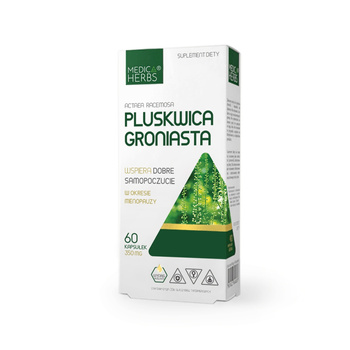 Pluskwica Groniasta 350 mg Medica Herbs Komfort kobiet Równowaga 60 kaps