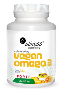 VeganOmega3 FORTE DHA 500mg Aliness, 60 kaps.