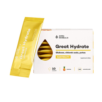 Great Hydrate, elektrolity ananas Aura Herbals, saszetki 10 szt.
