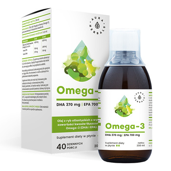Omega-3 370 DHA / 700 EPA Aura Herbals, 200 ml