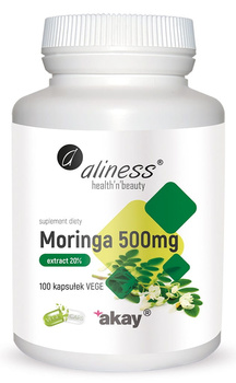 Moringa ekstrakt 20%500mg Vege Aliness, 100 kaps.