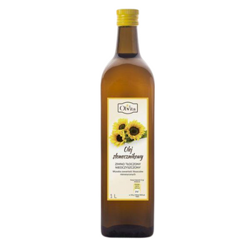 Olej słonecznikowy zimnotłoczony Olvita, 1000 ml