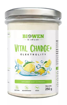 Elektrolity o smaku cytrynowym w proszku vital charge+ Biowen, 250g
