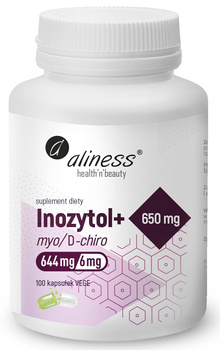 Inozytol myo/D-chiro, 650mg + B6 Aliness, 100 kapsułek VEGE