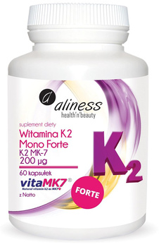 Witamina K2 MONO Forte 200mcg Aliness, 60 kaps.