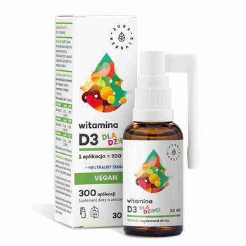 Witamina D3 Vegan dla dzieci Aura Herbals, aerozol 30 ml
