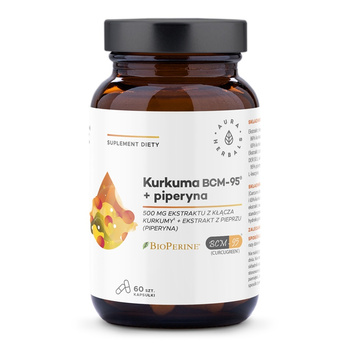 Kurkuma 500 mg BCM-95® + piperyna Aura Herbals, 60 kapsułek