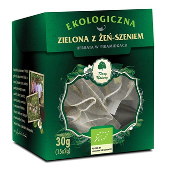 Herbata Zielona z Zielona z Żeń-szeniem EKO Dary Natury, 15x2g