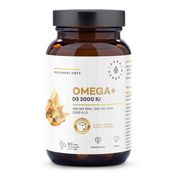 Omega+ Witamina D3 2000 IU Aura Herbals, 60 szt.