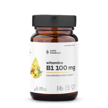 Witamina B1 100 mg, tiamina Aura Herbals, 60 kapsułek