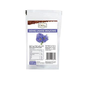 Siemię lniane brązowe, Olvita 500 g. Data ważności: 31.05.2025