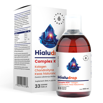 Hialudrop complex KCH, Kolagen, Chondroityna, Kw. Hialuronowy Aura Herbals, 500 ml