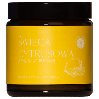 Świeca cytrusowa z miętą i cytronellą Mglife, 120ml