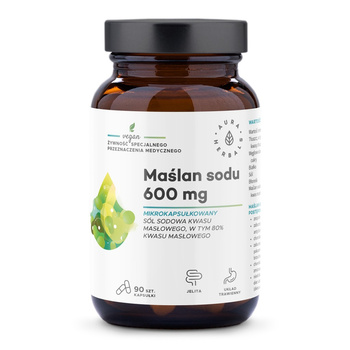 Maślan sodu mikrokapsułkowany 600 mg Aura Herbals, 90 kaps.
