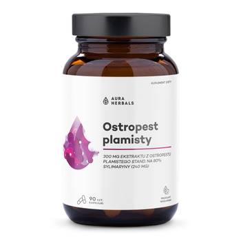 Ostropest plamisty, 80% Sylimaryny Aura Herbals, 90 kapsułek