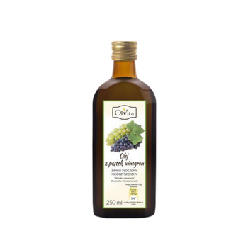 Olej z pestek winogron zimnotłoczony Olvita, 250 ml
