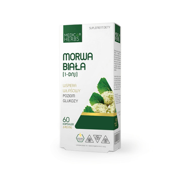 Morwa Biała (1-DNJ) 640 mg Medica Herbs Wsparcie Metabolizmu 60 kaps
