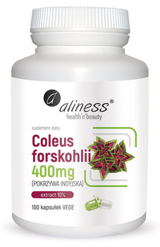 Coleus forskohlii 10% 400mg Vege Aliness, 100 kaps.