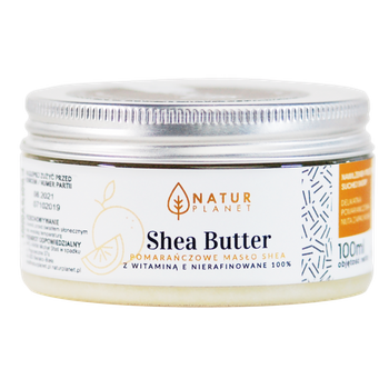 Masło Shea pomarańczowe z witaminą E Natur Planet, 100 ml.