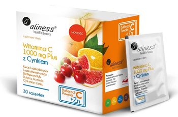 Witamina C1000mg z CYNKIEM + bioflaw, rutyna, acer. Aliness, 30 saszetek