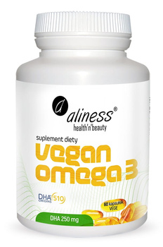Vegan Omega 3 DHA 250 mg Aliness, 60 kaps.
