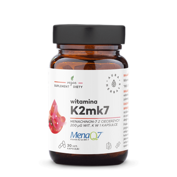 Witamina K2MK7 MenaQ7 200 mcg, Aura Herbals, 30 szt.