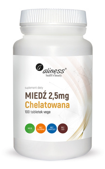 Miedź chelatowana 2,5 mg Vege Aliness, 100 tabs.