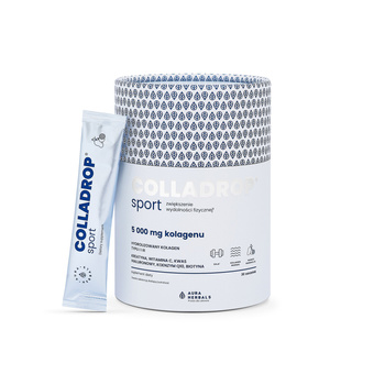 Colladrop® Sport, kolagen morski 5000 mg Aura Herbals, saszetki 30 szt. Krótki termin: 08,04,2026