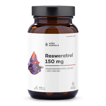 Resweratrol 150 mg, Aura Herbals 60 kapsułek.