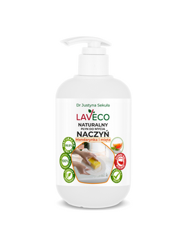Naturalny płyn do mycia naczyń - mandarynka i mięta Laveco, 0,5 l