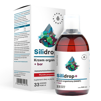 Silidrop+ krzem organiczny MMST + bor Aura Herbals, 500 ml Data ważności: 20.12.2024r.