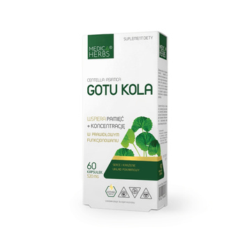 Gotu Kola Medica Herbs, 60 kapsułek.