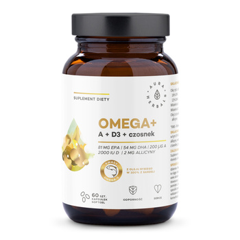 Omega+ Witamina A + D3 + Czosnek Aura Herbals, 60 szt.
