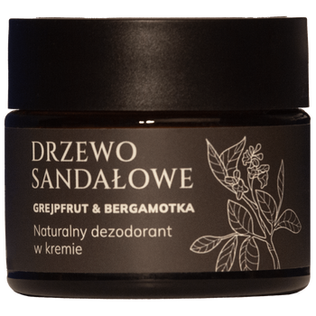 Drzewo Sandałowe Grejpfrut & Bergamotka naturalny dezodorant w kremie Mglife, 50ml
