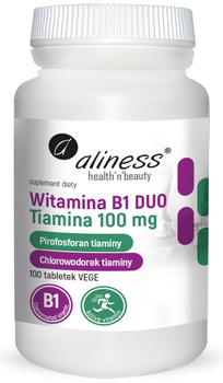 Witamina B1(Tiamina)DUO 100 mg Vege Aliness, 100 tab.