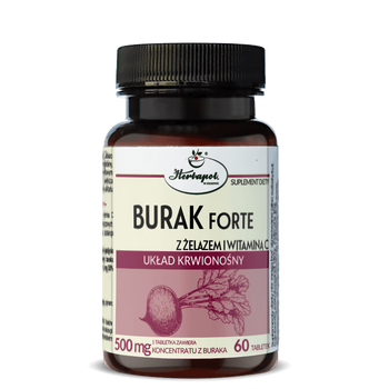 Burak Forte Z Żelazem I Witaminą C Herbapol Kraków, 60 tabletek