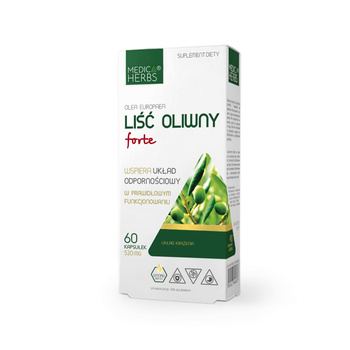 Liść Oliwny Forte 520 mg Medica Herbs Naturalne Wsparcie Organizmu 60 kaps