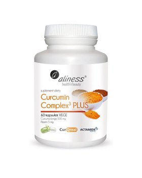 Curcumin 3 PLUS z piperyną 500 mg/1mg Aliness, 60 kaps.