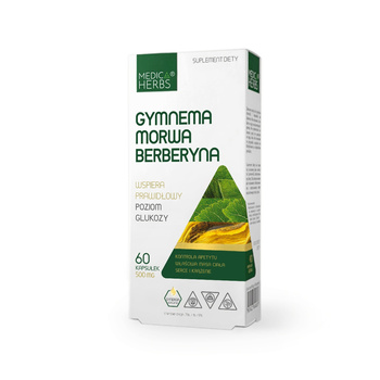 Gymnema Morwa Berberyna Medica Herbs, 60 kapsułek.