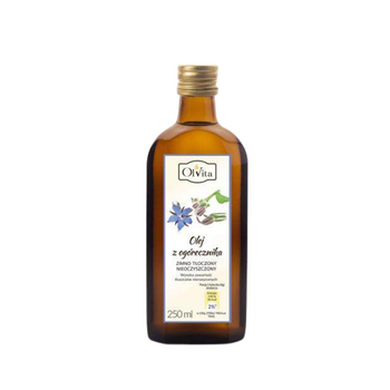 Olej z ogórecznika zimnotłoczony Olvita, 250 ml. Data ważności: 01.08.2025