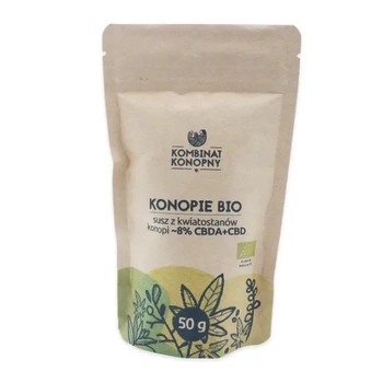 Konopie BIO susz z kwiatostanów konopi ~8% CBDA+CBD Kombinat Konopny, 50 g