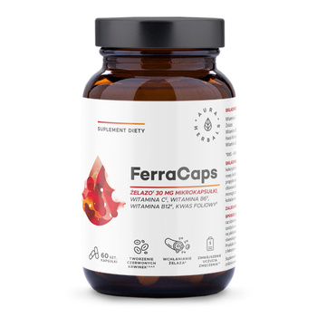 FerraCaps żelazo 30 mg, mikrokapsułki Aura Herbals, kapsułki 60 szt.